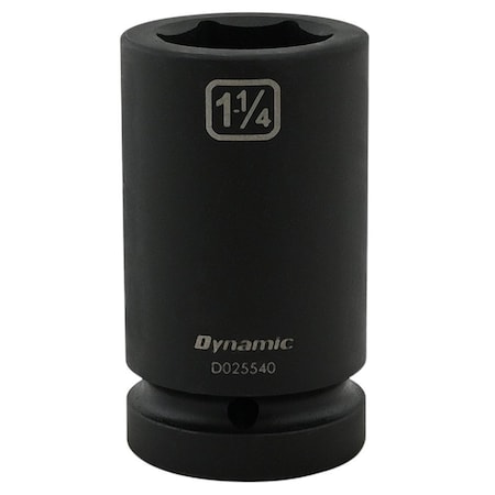 Dynamic 1" Drive Deep Socket, Black Phosphate, Tools 1-1/4" X 1" Drive, 6 Point Deep Length D025540